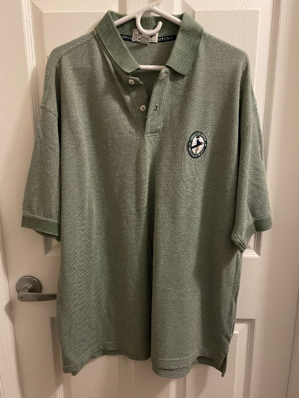 Ashworth 2002 US Open Golf Polo Mens XL Green Bethpage Black Preowned